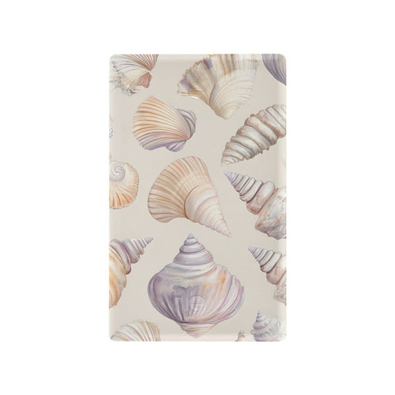 Yayeee Blank Wall Plate Cover 1-Gang 4.5"x2.7" Home Unused Decorative Outlet, Orange Watercolor Seashells