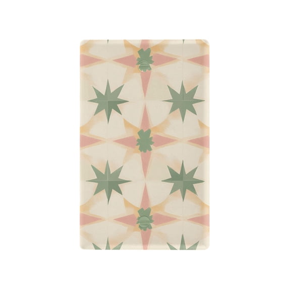Yayeee Blank Wall Plate Cover 1-Gang 4.5"x2.7" Home Unused Decorative Outlet, Pastel Beige Geometric