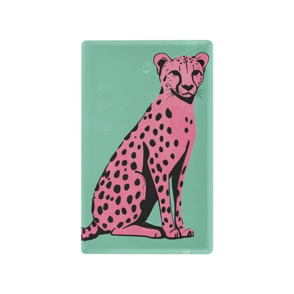 Yayeee Blank Wall Plate Cover 1-Gang 4.5"x2.7" Home Unused Decorative Outlet, Pink Cheetah