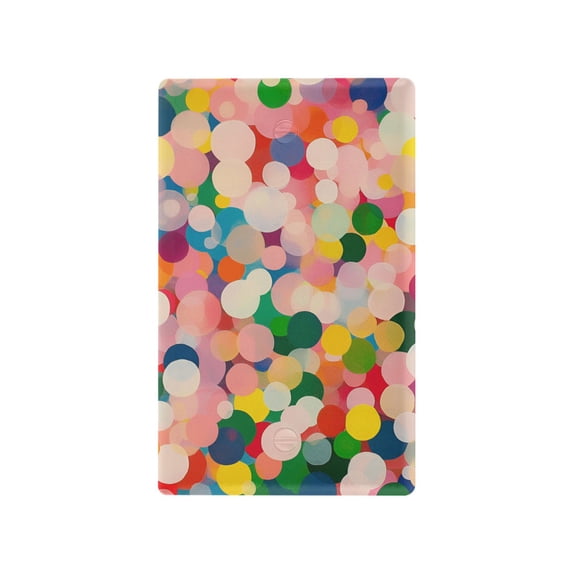 Yayeee Blank Wall Plate Cover 1-Gang 4.5"x2.7" Home Unused Decorative Outlet, Pink Colorful Circles