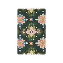 Yayeee Blank Wall Plate Cover 1-Gang 4.5"x2.7" Home Unused Decorative Outlet, Pink Geometric Flowers