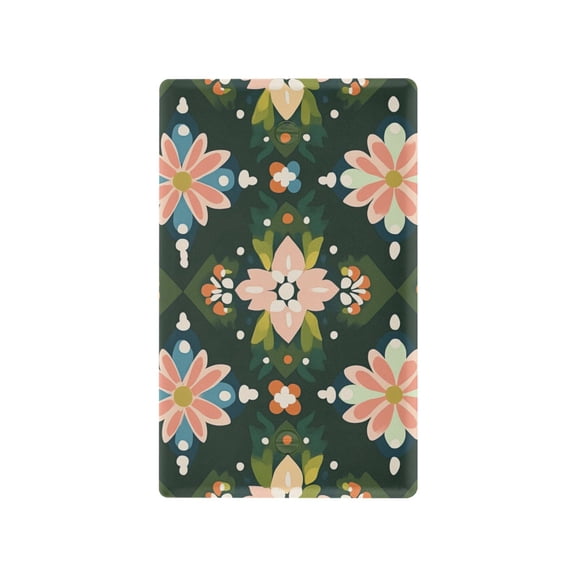 Yayeee Blank Wall Plate Cover 1-Gang 4.5"x2.7" Home Unused Decorative Outlet, Pink Geometric Flowers