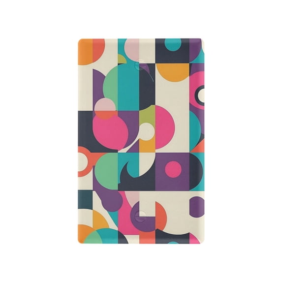 Yayeee Blank Wall Plate Cover 1-Gang 4.5"x2.7" Home Unused Decorative Outlet, Pink Geometric
