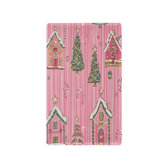 Yayeee Blank Wall Plate Cover 1-Gang 4.5"x2.7" Home Unused Decorative Outlet, Pink Gingerbread House