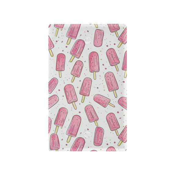 Yayeee Blank Wall Plate Cover 1-Gang 4.5"x2.7" Home Unused Decorative Outlet, Pink Popsicle Pattern