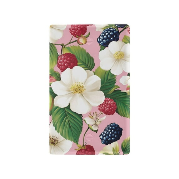 Yayeee Blank Wall Plate Cover 1-Gang 4.5"x2.7" Home Unused Decorative Outlet, Pink Raspberries