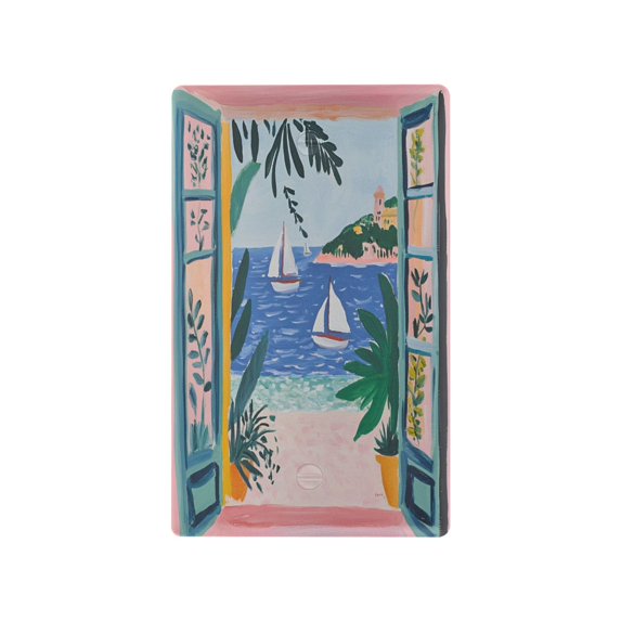 Yayeee Blank Wall Plate Cover 1-Gang 4.5"x2.7" Home Unused Decorative Outlet, Pink Seaside