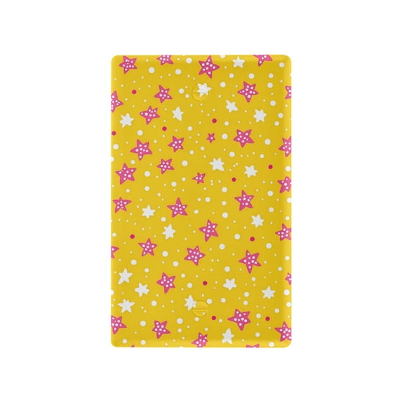 Yayeee Blank Wall Plate Cover 1-Gang 4.5"x2.7" Home Unused Decorative Outlet, Pink White Stars
