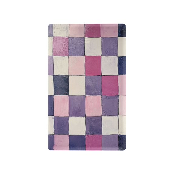 Yayeee Blank Wall Plate Cover 1-Gang 4.5"x2.7" Home Unused Decorative Outlet, Pink and Purple Plaid Pattern