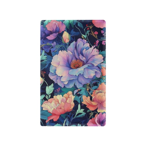 Yayeee Blank Wall Plate Cover 1-Gang 4.5"x2.7" Home Unused Decorative Outlet, Puprle Ethereal Floral Harmony
