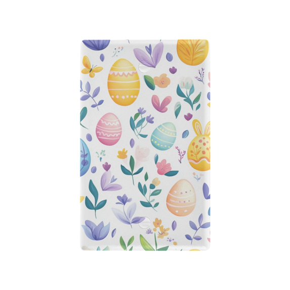 Yayeee Blank Wall Plate Cover 1-Gang 4.5"x2.7" Home Unused Decorative Outlet, Purple Easter Eggs