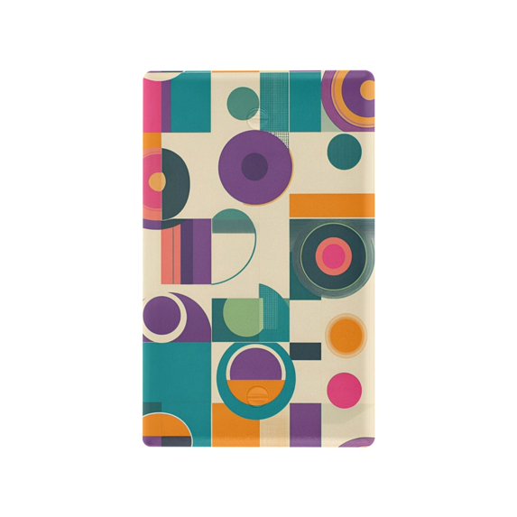 Yayeee Blank Wall Plate Cover 1-Gang 4.5"x2.7" Home Unused Decorative Outlet, Purple Geometric
