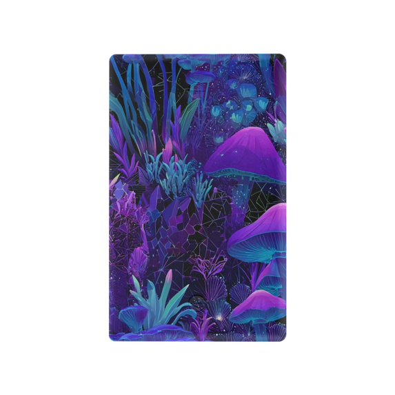Yayeee Blank Wall Plate Cover 1-Gang 4.5"x2.7" Home Unused Decorative Outlet, Purple Mushrooms Pattern
