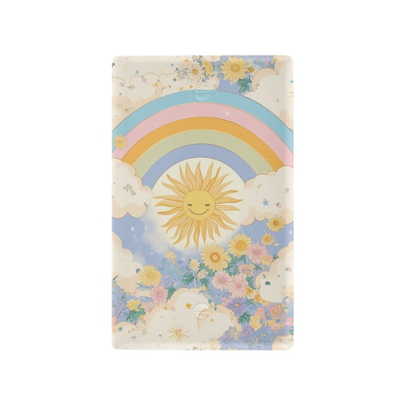 Yayeee Blank Wall Plate Cover 1-Gang 4.5"x2.7" Home Unused Decorative Outlet, Purple Rainbow Clouds