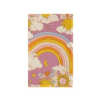 Yayeee Blank Wall Plate Cover 1-Gang 4.5"x2.7" Home Unused Decorative Outlet, Purple Retro Rainbow