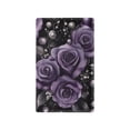 thumbnail image 1 of Yayeee Blank Wall Plate Cover 1-Gang 4.5"x2.7" Home Unused Decorative Outlet, Purple Roses, 1 of 7
