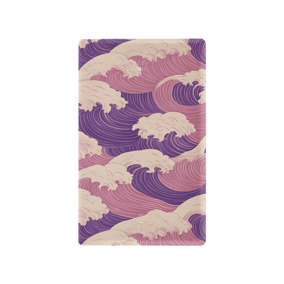 Yayeee Blank Wall Plate Cover 1-Gang 4.5"x2.7" Home Unused Decorative Outlet, Purple Wave Pattern