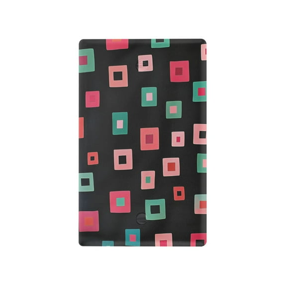 Yayeee Blank Wall Plate Cover 1-Gang 4.5"x2.7" Home Unused Decorative Outlet, Red Block Pattern