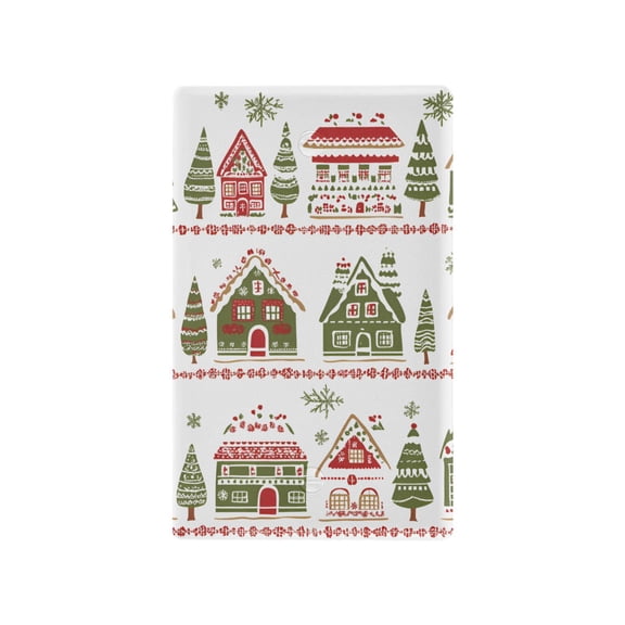 Yayeee Blank Wall Plate Cover 1-Gang 4.5"x2.7" Home Unused Decorative Outlet, Red Christmas House