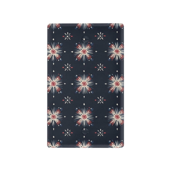 Yayeee Blank Wall Plate Cover 1-Gang 4.5"x2.7" Home Unused Decorative Outlet, Red Fireworks Pattern