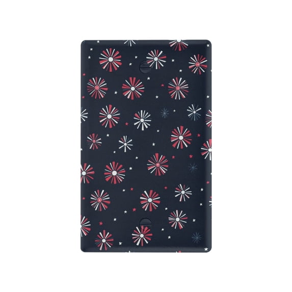 Yayeee Blank Wall Plate Cover 1-Gang 4.5"x2.7" Home Unused Decorative Outlet, Red Fireworks Pattern
