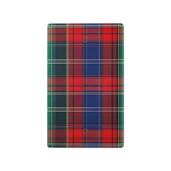 Yayeee Blank Wall Plate Cover 1-Gang 4.5"x2.7" Home Unused Decorative Outlet, Red Green Pattern