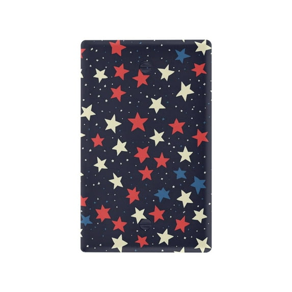 Yayeee Blank Wall Plate Cover 1-Gang 4.5"x2.7" Home Unused Decorative Outlet, Red Starry Pattern