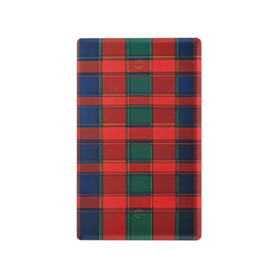 Yayeee Blank Wall Plate Cover 1-Gang 4.5"x2.7" Home Unused Decorative Outlet, Red and Blue Pattern