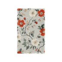 Yayeee Blank Wall Plate Cover 1-Gang 4.5"x2.7" Home Unused Decorative Outlet, Red and White Floral Pattern