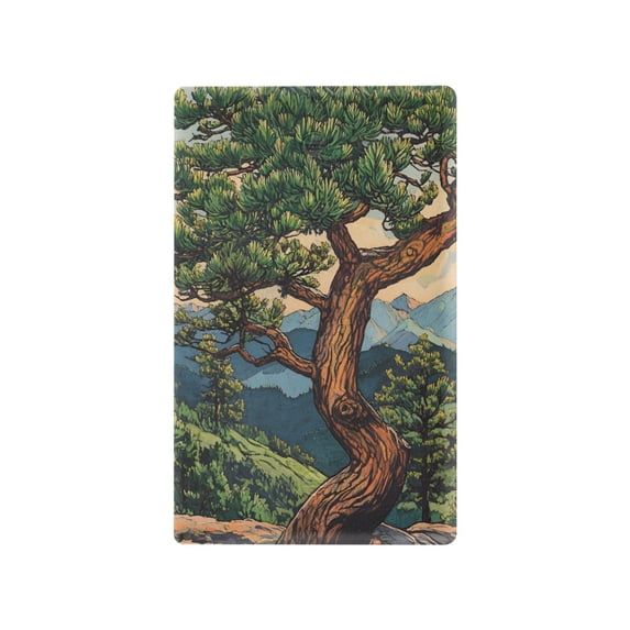 Yayeee Blank Wall Plate Cover 1-Gang 4.5"x2.7" Home Unused Decorative Outlet, Retro Pine Tree