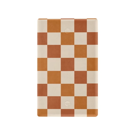 Yayeee Blank Wall Plate Cover 1-Gang 4.5"x2.7" Home Unused Decorative Outlet, Rusty Orange Plaid