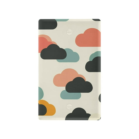 Yayeee Blank Wall Plate Cover 1-Gang 4.5"x2.7" Home Unused Decorative Outlet, Simple Clouds