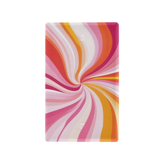Yayeee Blank Wall Plate Cover 1-Gang 4.5"x2.7" Home Unused Decorative Outlet, Swirling Lines