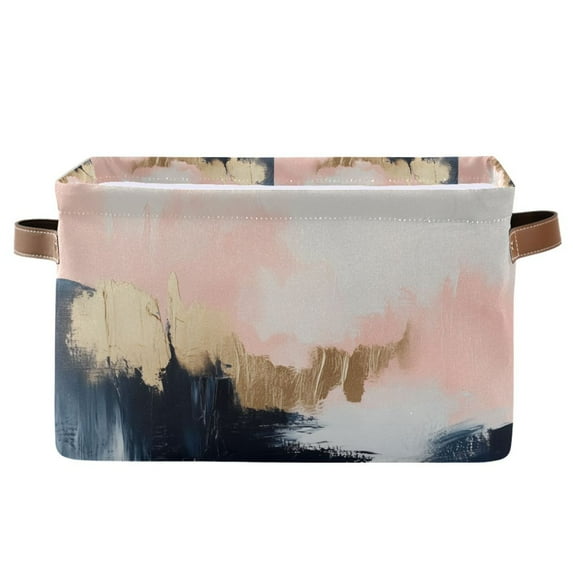 Yayeee Canvas Storage Basket with Handles for Shelves Fabric Bins Closet Organizer, Abstract Landscape