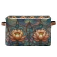 thumbnail image 1 of Yayeee Canvas Storage Basket with Handles for Shelves Fabric Bins Closet Organizer, Abstract Water Lilies Pattern, 1 of 8