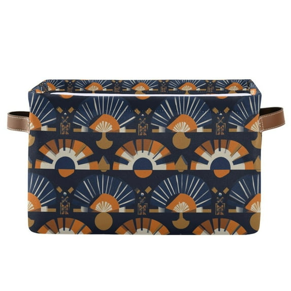 Yayeee Canvas Storage Basket with Handles for Shelves Fabric Bins Closet Organizer, Art Geometric Pattern