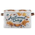 thumbnail image 1 of Yayeee Canvas Storage Basket with Handles for Shelves Fabric Bins Closet Organizer, Autumn Day with Cocoa Pattern, 1 of 8
