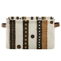 Yayeee Canvas Storage Basket with Handles for Shelves Fabric Bins Closet Organizer, Beige Abstract Dots