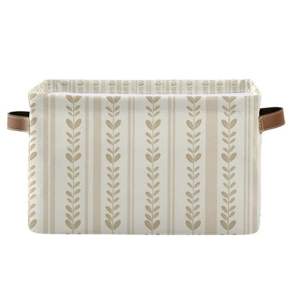 Yayeee Canvas Storage Basket with Handles for Shelves Fabric Bins Closet Organizer, Beige Abstract Pattern