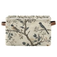 thumbnail image 1 of Yayeee Canvas Storage Basket with Handles for Shelves Fabric Bins Closet Organizer, Beige Birds, 1 of 8
