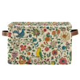 thumbnail image 1 of Yayeee Canvas Storage Basket with Handles for Shelves Fabric Bins Closet Organizer, Beige Cartoon Animals, 1 of 8