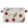 thumbnail image 1 of Yayeee Canvas Storage Basket with Handles for Shelves Fabric Bins Closet Organizer, Beige Cherry, 1 of 8
