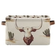 thumbnail image 1 of Yayeee Canvas Storage Basket with Handles for Shelves Fabric Bins Closet Organizer, Beige Cowboy Pattern, 1 of 8