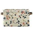thumbnail image 1 of Yayeee Canvas Storage Basket with Handles for Shelves Fabric Bins Closet Organizer, Beige Leaves Plaid, 1 of 8