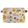 thumbnail image 1 of Yayeee Canvas Storage Basket with Handles for Shelves Fabric Bins Closet Organizer, Beige Retro Rainbow, 1 of 8