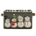 thumbnail image 1 of Yayeee Canvas Storage Basket with Handles for Shelves Fabric Bins Closet Organizer, Beige Snowmen, 1 of 8