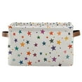 thumbnail image 1 of Yayeee Canvas Storage Basket with Handles for Shelves Fabric Bins Closet Organizer, Beige Stars, 1 of 8