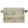 thumbnail image 1 of Yayeee Canvas Storage Basket with Handles for Shelves Fabric Bins Closet Organizer, Beige Wildflowers, 1 of 8