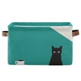 thumbnail image 1 of Yayeee Canvas Storage Basket with Handles for Shelves Fabric Bins Closet Organizer, Black Cat and Coffee, 1 of 8