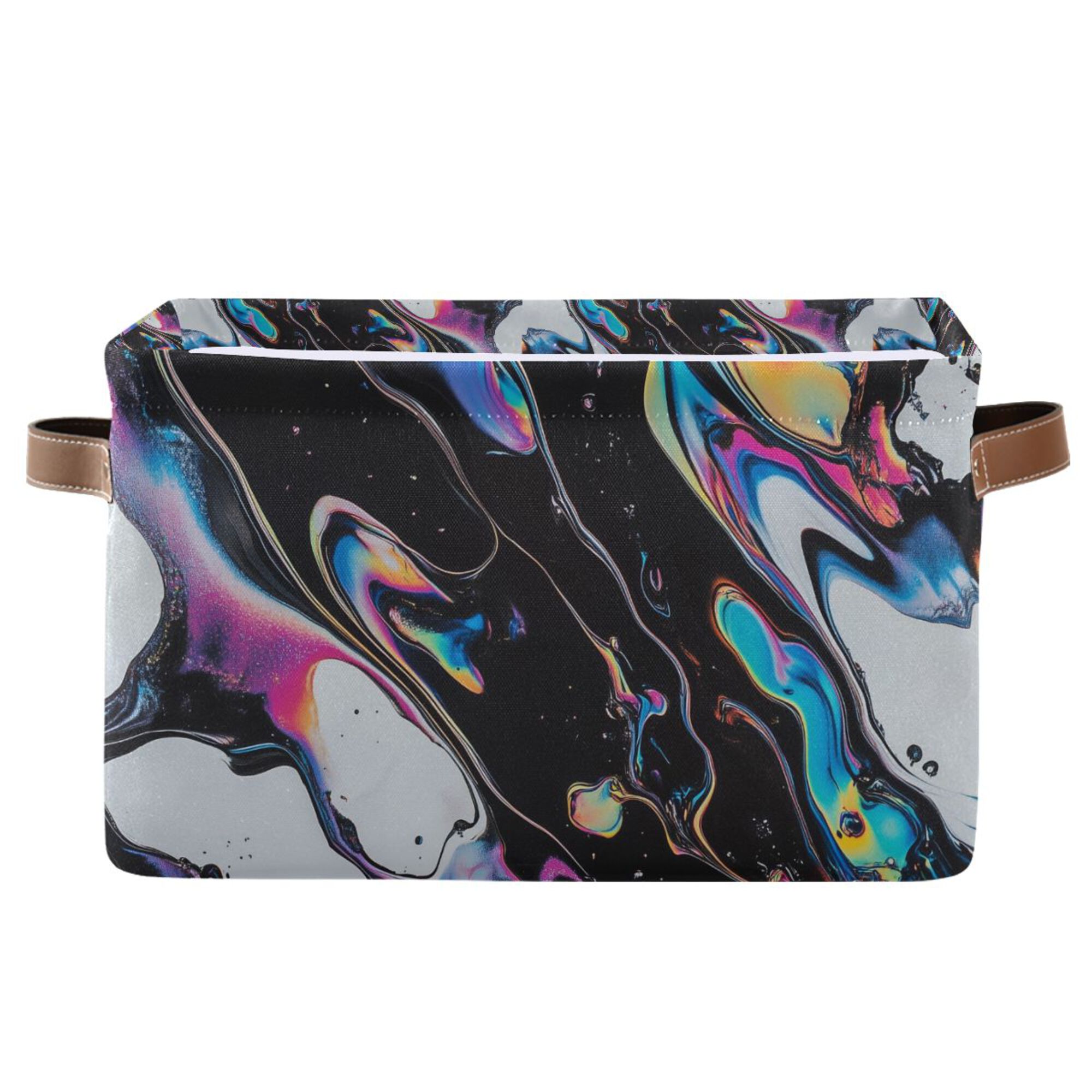 Yayeee Canvas Storage Basket with Handles for Shelves Fabric Bins Closet Organizer, Black